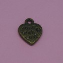 Charms 'made with love' antique 12mm