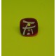 Bouton nacre carré laser rouge 15mm