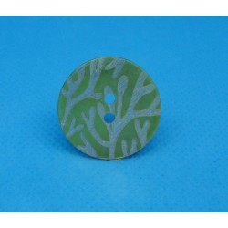 Bouton nacre corail vert anis 22mm