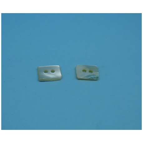 Bouton nacre rectangle 10 x 7mm