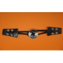 Brandebourg noir bouton argent 30 mm