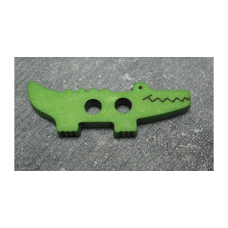 Bouton crocodile vert 45mm 