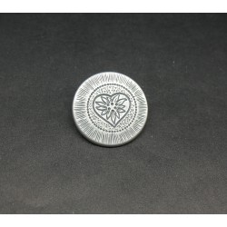 Bouton coeur edelweiss 23mm