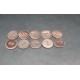 Lot 10 Boutons nacre riviere marron 13mm