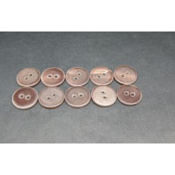 Lot 10 Boutons nacre riviere marron 13mm