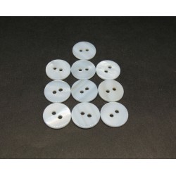 Lot 10 boutons nacre rivière argent 13mm