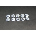 Lot 10 boutons nacre "petite fleur" bleu marine 9mm
