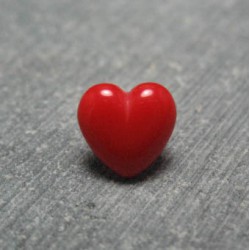 Bouton coeur rouge 9mm