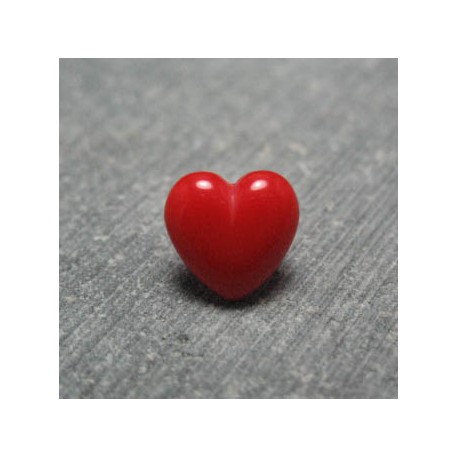 Bouton coeur rouge 9mm