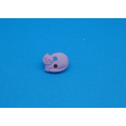 Bouton chat couché rose 12mm