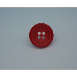 Bouton ivoire végétal rouge 18mm