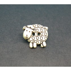 Bouton mouton frisé écru 15mm