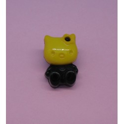 Bouton chat jaune 18mm