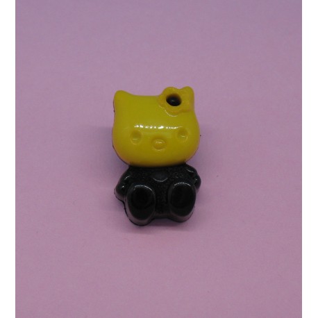 Bouton chat jaune 18mm