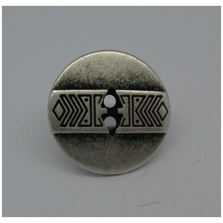 Bouton indien vieil argent 19mm