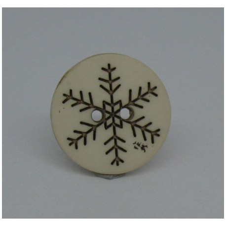 Bouton flocon neige écru 18mm