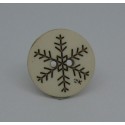 Bouton flocon neige écru 18mm