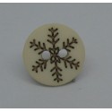 Bouton flocon neige écru 13mm