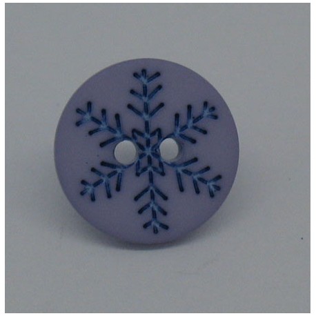 Bouton flocon neige violine 15mm