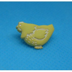 Bouton poule jaune 18mm