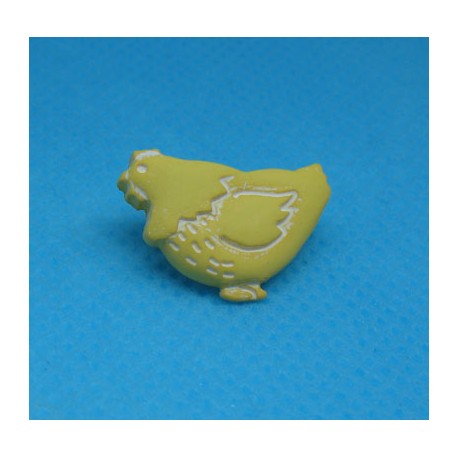 Bouton poule jaune 18mm