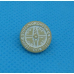 Bouton boussole beige 12mm