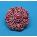 Bouton fleur émaillée rouge 18mm