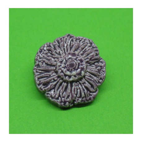 Bouton fleur émaillée violet 18mm