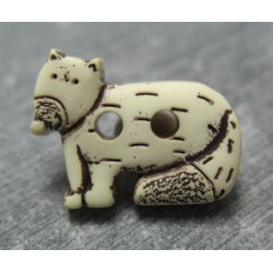 Bouton chien du desert écru 18 mm b49