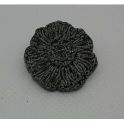 Bouton fleur émaillée noir 25mm