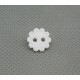 Bouton fleur striée blanche 10mm