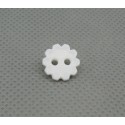 Bouton fleur striée blanche 10mm