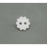 Bouton fleur striée blanche 10mm