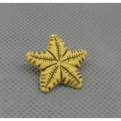 Bouton étoile de mer jaune noire 21mm