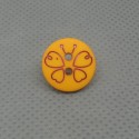 Bouton papillon orange et bordeaux  12mm