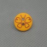 Bouton papillon orange et bordeaux  12mm