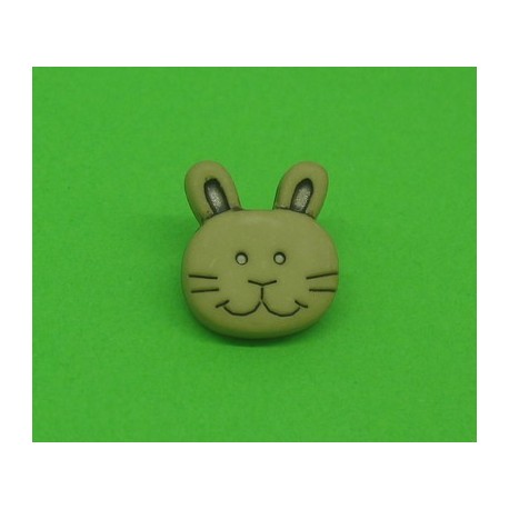 Bouton lapin beige 14mm
