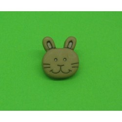 Bouton lapin marron  14mm