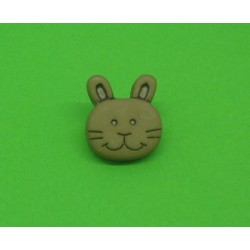 Bouton lapin marron  14mm