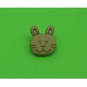 Bouton lapin marron  14mm