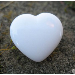 Bouton coeur blanc brillant 18mm 