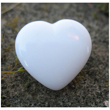 Bouton coeur blanc brillant 18 mm b14