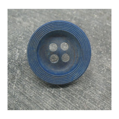 Bouton buis strié bleu raf 22mm