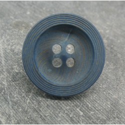 Bouton buis strié bleu raf 25mm