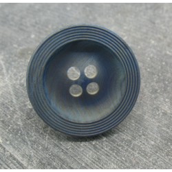 Bouton buis strié bleu raf 31mm