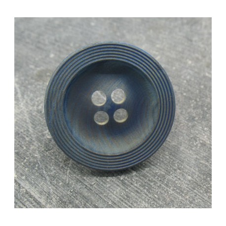 Bouton buis strié bleu raf 31mm