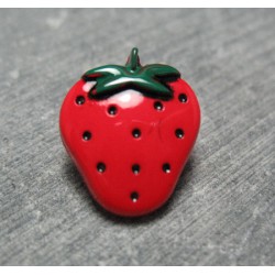 Bouton fraise rouge vert 18 mm b40