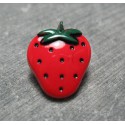 Bouton fraise rouge vert 18mm 