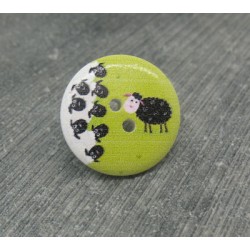 Bouton mouton noir 20mm