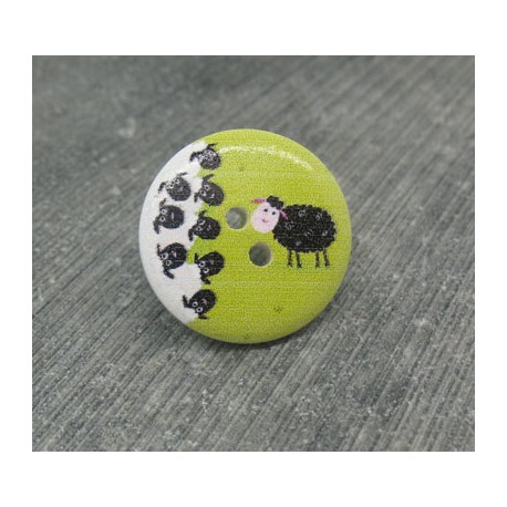 Bouton mouton noir 20mm